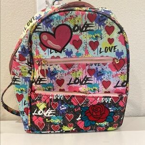Colorful Love Print Backpack